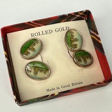 Vintage Made In Great Britain Pair of Unused Boxed Rolled Gold Abroath Cufflinks