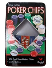 New Cardinal Professional Poker Chips Set 100 Dual Toned