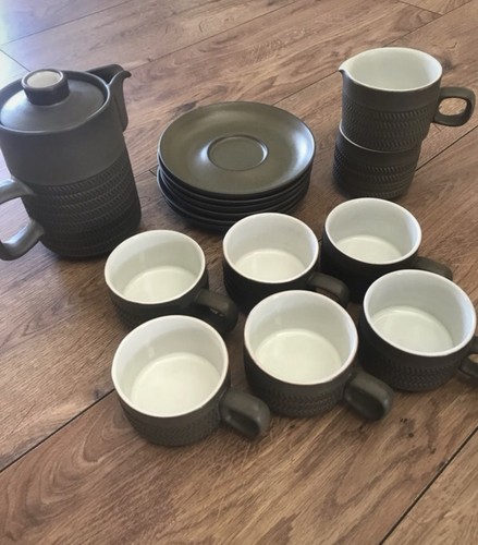 Denby chevron piece coffee - chevron,