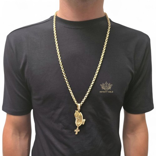 9ct gold praying hands - gold, xp