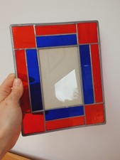 Vintage Red & Blue Stained