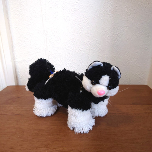 Handmade tuxedo cat marionette - tuxedo,
