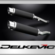 KAWASAKI ZZR400 ZZR600 1990-2009 350mm ROUND CARBON BSAU SILENCER EXHAUST KIT