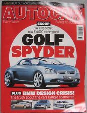 Autocar magazine 6/8/2003 featuring Porsche 911 Turbo, Radical, BMW, Lexus, VW