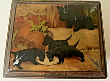 Vintage Terrier Tin - Vintage Scottie Dog Tin - Dog Art Deco Style Dog Puppy Tin
