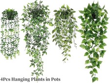 4X Artificial Hanging Plants