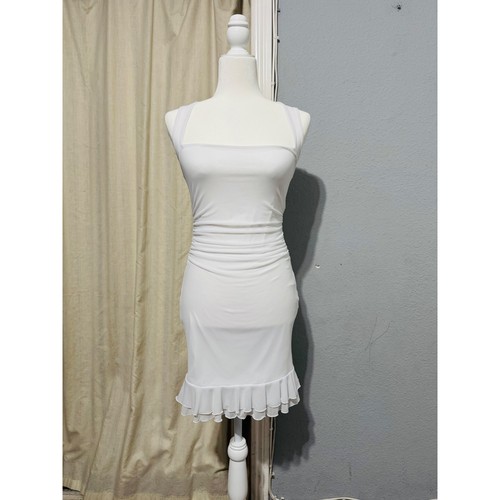 Fairy white ruched mesh ruffle - white,