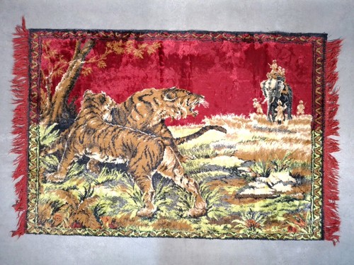 Tapestry tigers indian hunting - tigers,