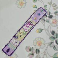 Handmade Fabric Cuff Bracelet – Floral Patchwork Wristband Spring Boho Accessory