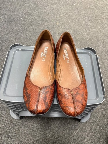 Hotter brown leather reptile - leather,