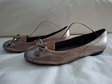 Footglove Rose Gold Leather Slip-on Flat Ballerina Shoes Size 5.5 (39) Wider Fit