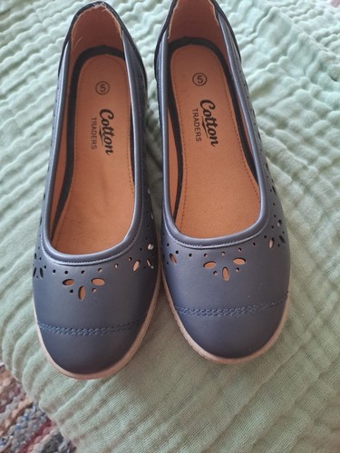Cotton traders blue leather - cotton,