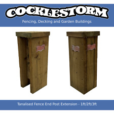 1ft/2ft/3ft Tanalised Timber/Concrete Garden Fence Panel End Post Extension