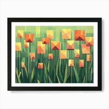 Abstract Tulips 3 Art Print Framed Wall Art Poster Canvas Print Picture