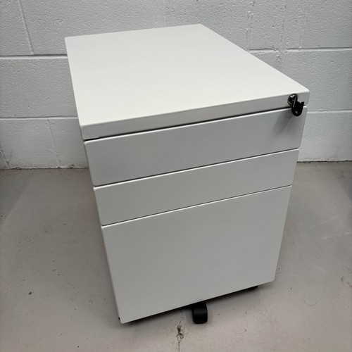 Metal filing cabinet white - metal, 3