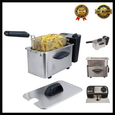 Elegant Stainless Steel Mini Deep Fryer with Non-Stick Bowl, 1.5L Capacity