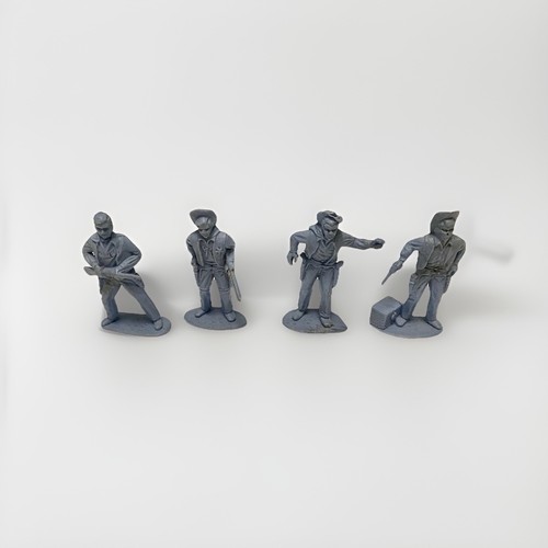 Vintage grey plastic cowboys - grey,