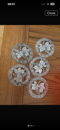 Vintage metal drink coaster - vintage,