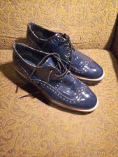 Red or Dead ROSIE Blue Patent Leather Brogue Oxford LaceUp Shoes  6 6.5 UK  VGC