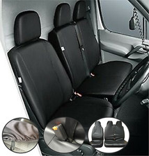 FORD TRANSIT MK6 MK7 MK8 -  HEAVY DUTY VAN SEAT COVERS LEATHER LOOK BLACK 2+1