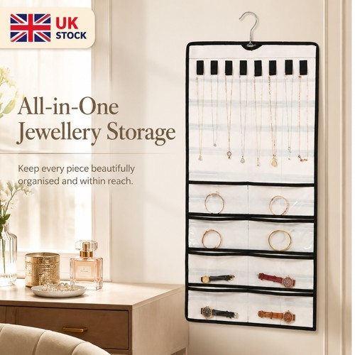 Hanging jewelry organizer dual - organizer,