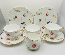 Vintage Aynsley Florida 8 piece Tea for Two, Two Trios + Milk & Sugar - VGC