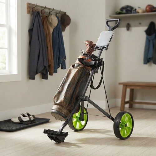 Portable folding golf trolley - folding,
