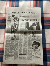 marilyn monroe Dead Express August 6 1962 REPRINT Front Page Newspaper Mans Cave