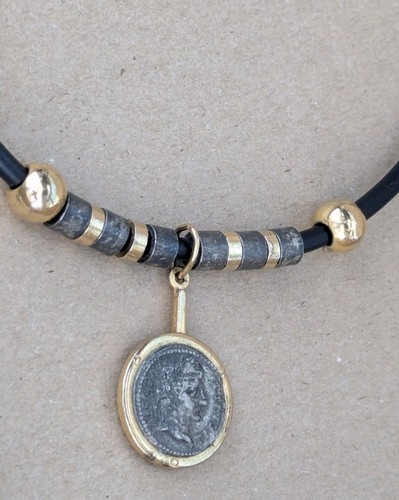 Vintage roman coin pendant - rr,