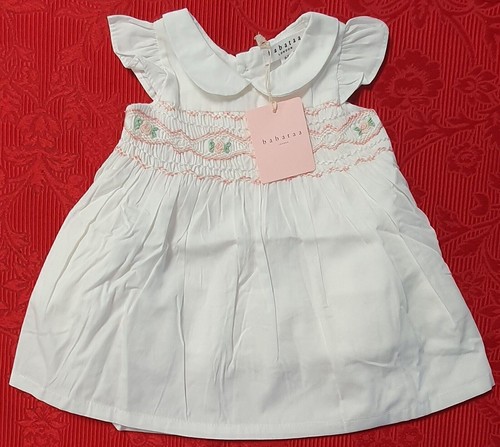 Baby dress white pink green - dress,