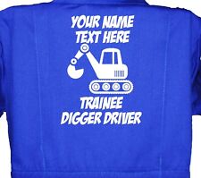 Personalised Trainee Digger Driver Baby Toddler Children's Kids Overalls Builder
