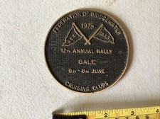 FEDERATION OF BRIDGEWATER CRUISING CLUB SALE RALLY NARROW BOAT CANAL 1975 BADGE