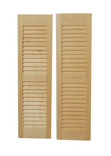 Pair wooden louvre window - pair,