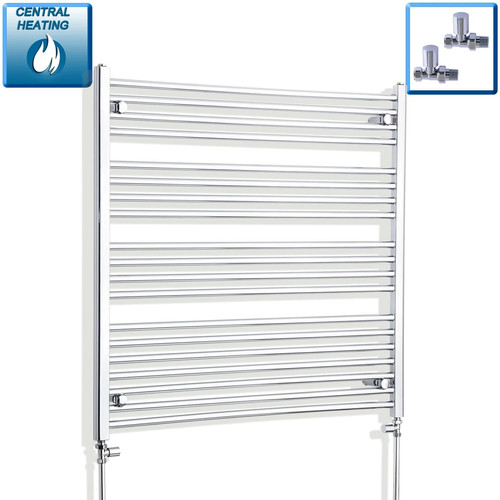 Chrome heated towel rail - heated,