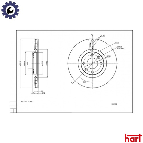 Brake disc 230 982 for - disc,