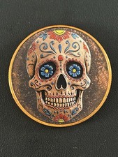 Day Of The Dead Sugar Skull Coin 999 Fine Copper Colourised