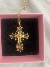 Greek Orthodox Cross And Chain Solid 18K Gold 