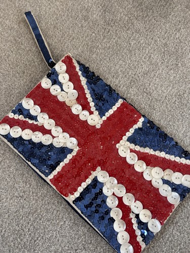 Large union jack sequin clutch - jack,
