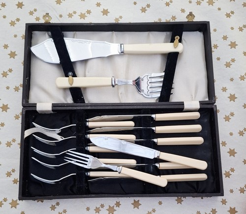 Vintage piece fish cutlery - 14,