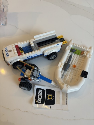 Lego police boat car - boat,, bike