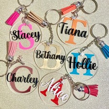 Personalised Keyring, Any Letter, Name, Colour, Novelty Gift, Christmas Present!