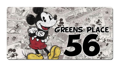 Mickey mouse house gate sign - gate,