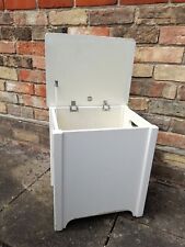 METLEX White Wooden Vintage Bathroom Seat Storage Furniture Cork Top Cabinet