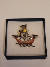 Enamel and marcasite viking - and,