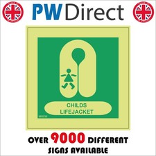 SIGN Childs Life Jacket Safety