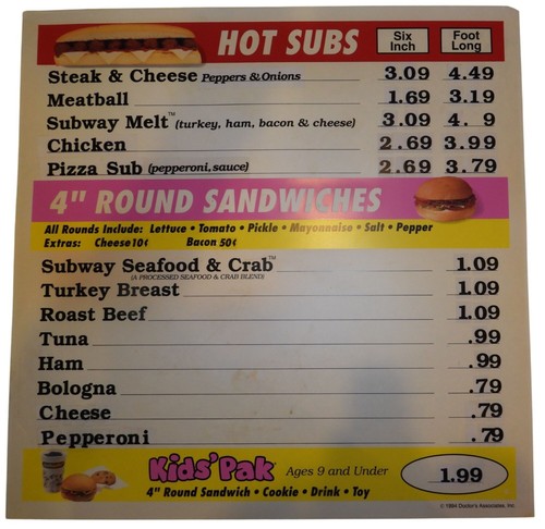 1994 subway restaurant hot - 1994,