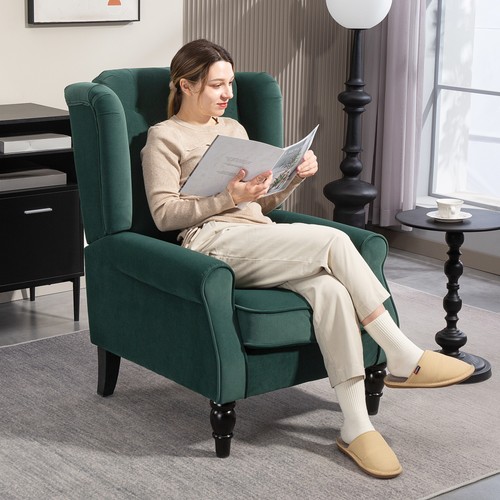 Green velvet armchair retro - velvet,