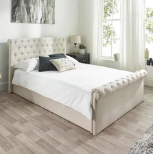 Aspire Chessington Ottoman Sleigh Bed King Natural | Storage | Chesterfield