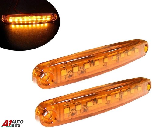 Slim yellow amber - 2x, 12v