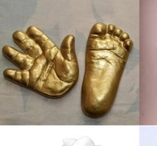 New Baby Casting Kit Keepsake Hand Foot 3D Plaster Cast Mould incl. GOLD PAINT